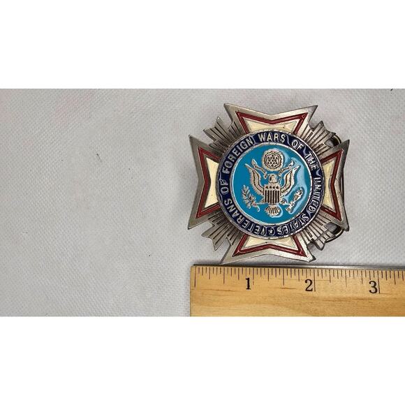 Vintage VFW Veterans Of Foreign Wars Belt Buckle - Picture 3 of 3